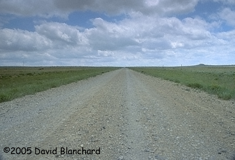 A long and straight road in the plains of southeastern Colorado