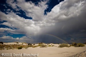 Rainbow over White Sands National Monument.