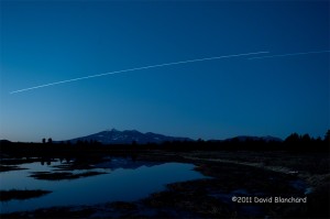 ISS and STS-133 transiting the northern sky above the San Francisco Peaks.