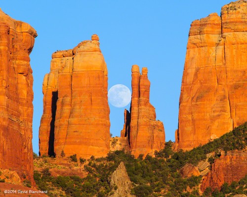 Moon rise behind Cathedral Rock---2nd location.