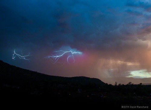 Lightning ("anvil crawlers")  after sunset.