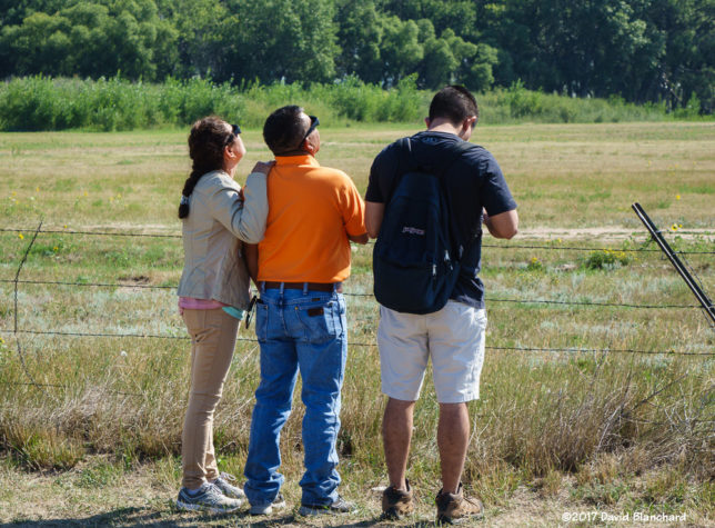 Observers watching the early stages of the eclipse from the meadows at Glendo, Wyoming.