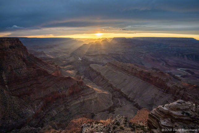 Sunset over Grand Canyon as seen from Lipan Point.