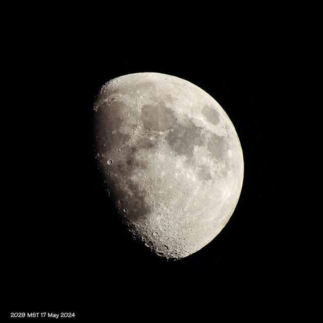 Waxing gibbous Moon on 17 May 2024.
