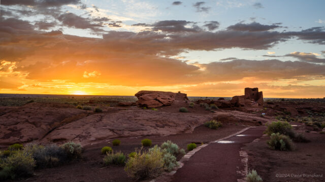 Sunset at Wukoki Pueblo in Wupatki National Monument.