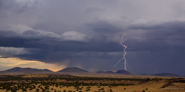 A cloud-to-ground lightning flash in the San Francisco Volcanic Field.