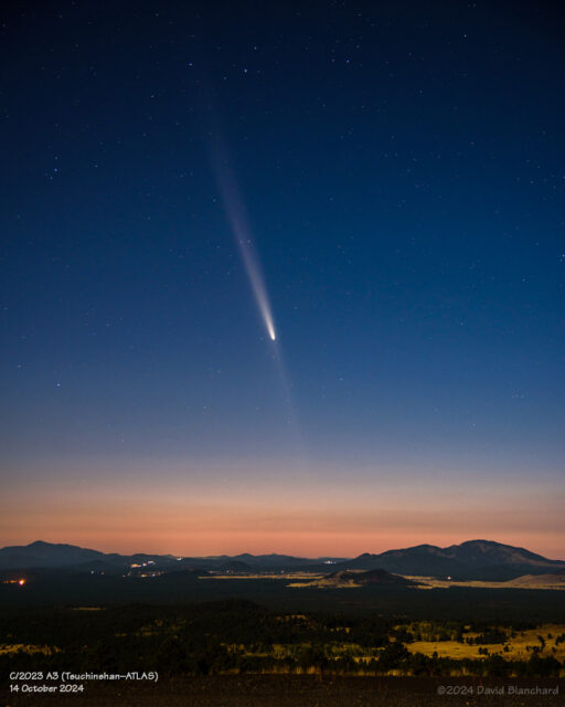 Comet C/2023 A3 (Tsuchinshan-ATLAS) from Arizona Snowbowl. 14 October 2024.