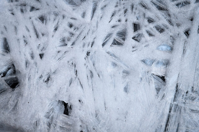 Detailed view of ice crystals in West Fork Oak Creek.